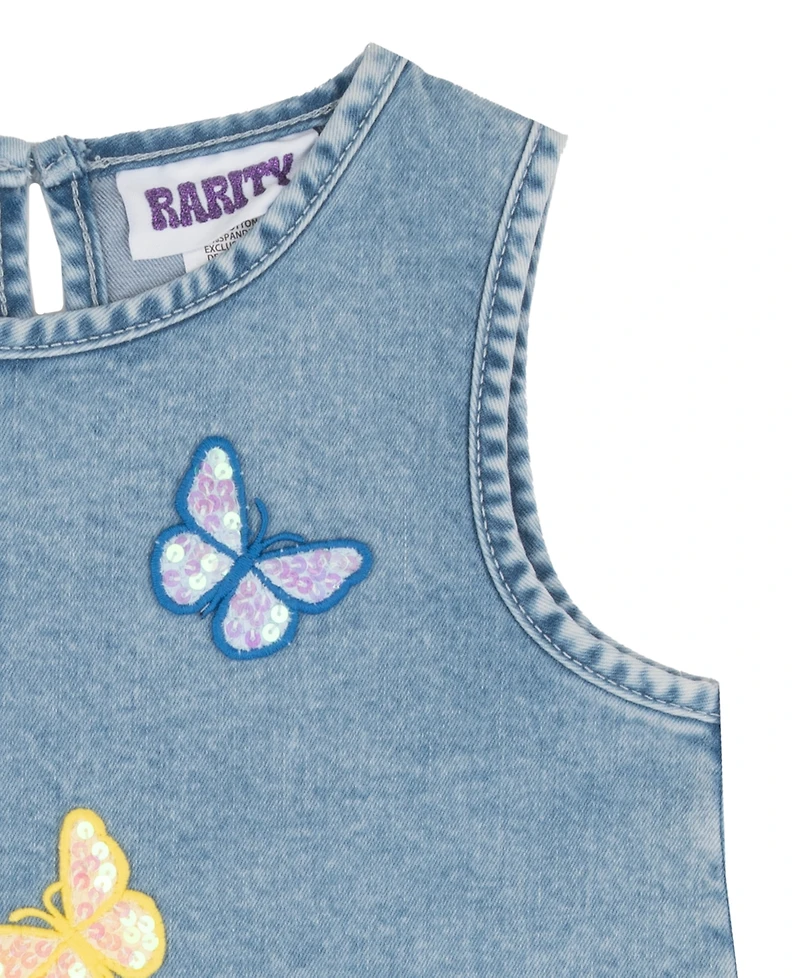 Rarity Girls' 2T-6X Denim Vest Top and Matching Shorts, 2-Piece Set
