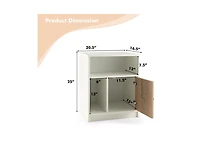 sumyeg 2 Pieces 25" Tall Nightstands with Door and 2 Open Shelves