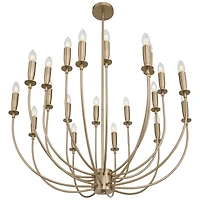 Possini Euro Design Possini Euro Lloyd Wide Matte Brass 20-Light Modern Chandelier