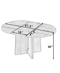 Streamdale Furniture Solid Wood Extendable Round Dining Table with Leaf