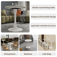 Streamdale Furniture Mid-Century Modern Round Marble Coffee Table