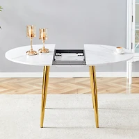 Streamdale Furniture Retractable Pattern Mdf Tabletop with Metal Legs