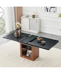 Streamdale Furniture 59-71 Inch Expandable Dining Table with Storage