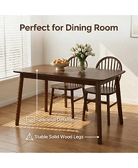 Streamdale Furniture 47 Inch Solid Wood Rectangular Mid-Century Dining Table