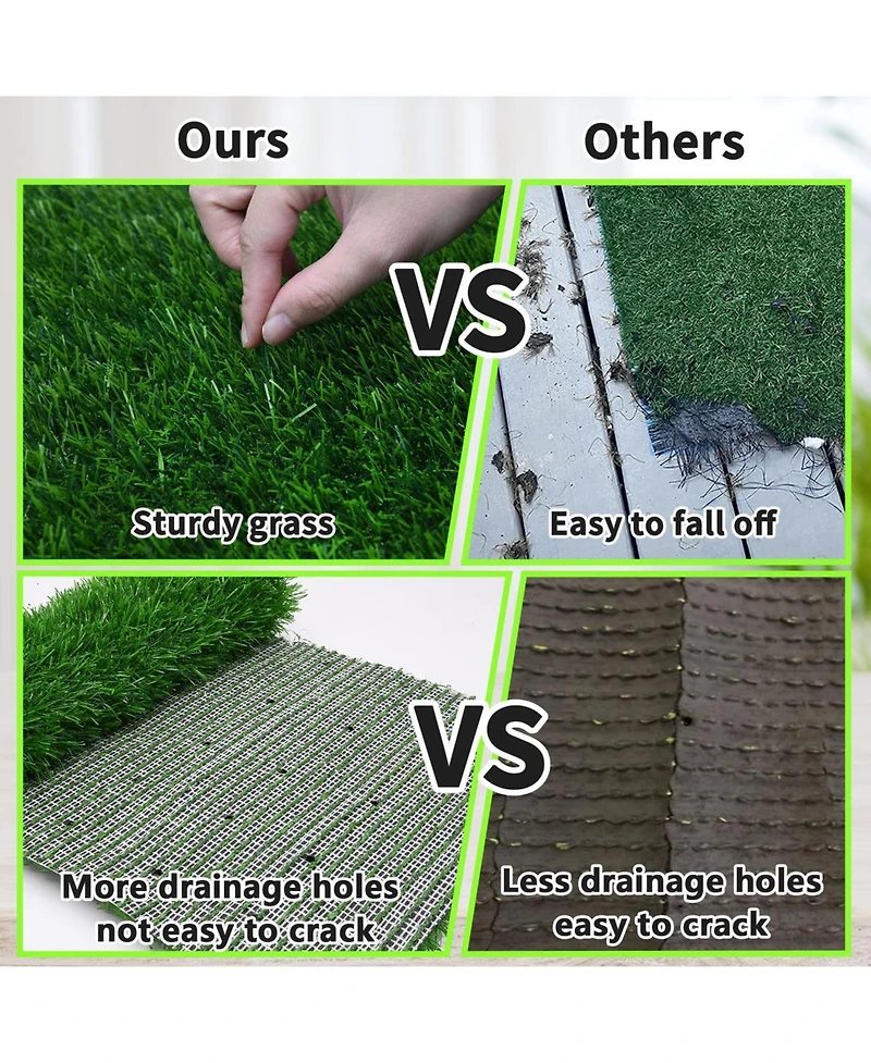 Aronkl Artificial Grass Dog Potty Pad Strong Absorbency Soft Easy Clean Indoor Outdoor