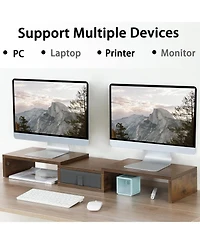 Gnuadz Monitor Stand Riser Adjustable Drawer Storage Organizer