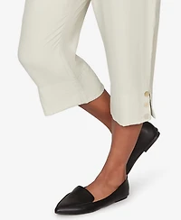 Alfred Dunner Women's Vintage Charm Relaxed Elastic Waist Front Pocket Capri Pants