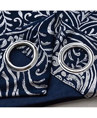 Rt Designers Collection Helena Halo Foil Blackout Polyester Window Curtain Grommet Panel 52" x 84