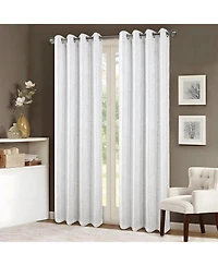 Rt Designers Collection Brighton Foil Jacquard Polyester Window Curtain Grommet Panel 52" x 84"