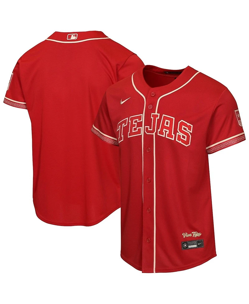 Nike Big Boys and Girls Red Texas Rangers 2026 City Connect Stadium Jersey