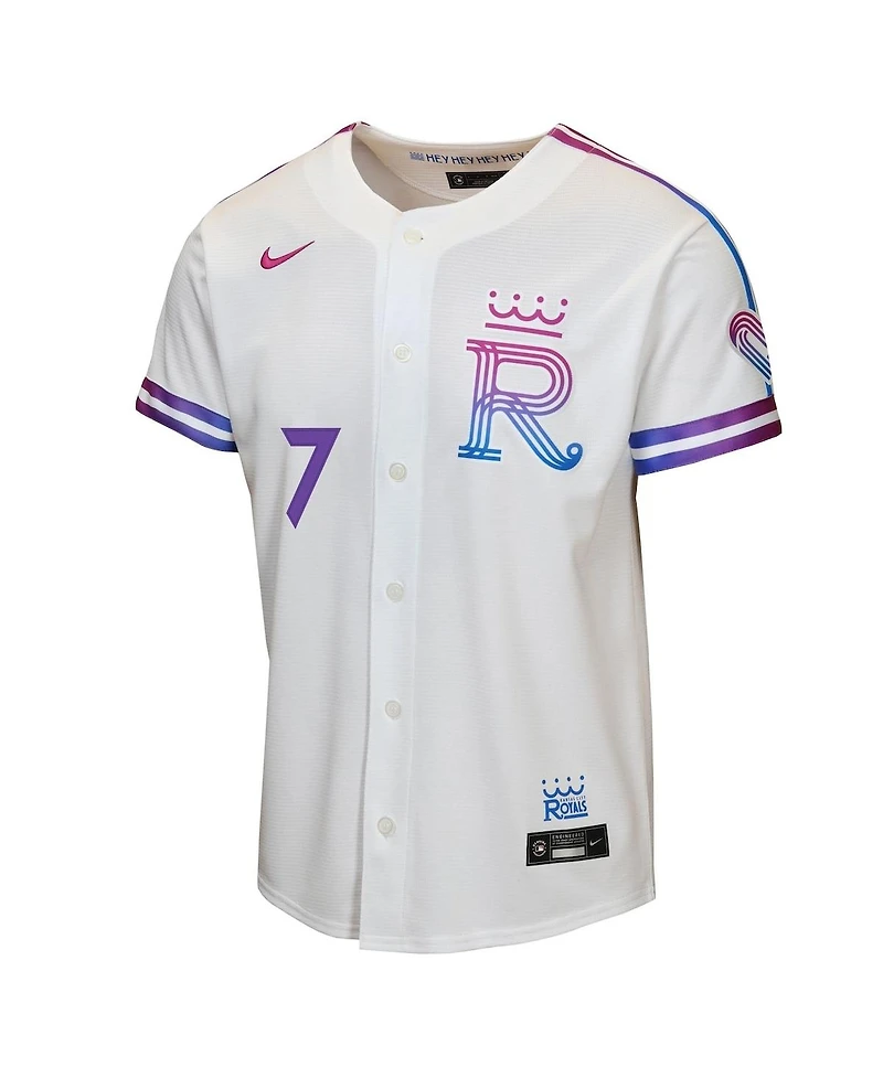 Nike Big Boys and Girls Bobby Witt Jr. White Kansas City Royals 2026 Connect Stadium Jersey