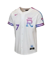 Nike Big Boys and Girls Bobby Witt Jr. White Kansas City Royals 2026 Connect Stadium Jersey