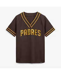 Fanatics Women's Brown San Diego Padres Diva Race Ahead Raglan V-Neck T-Shirt
