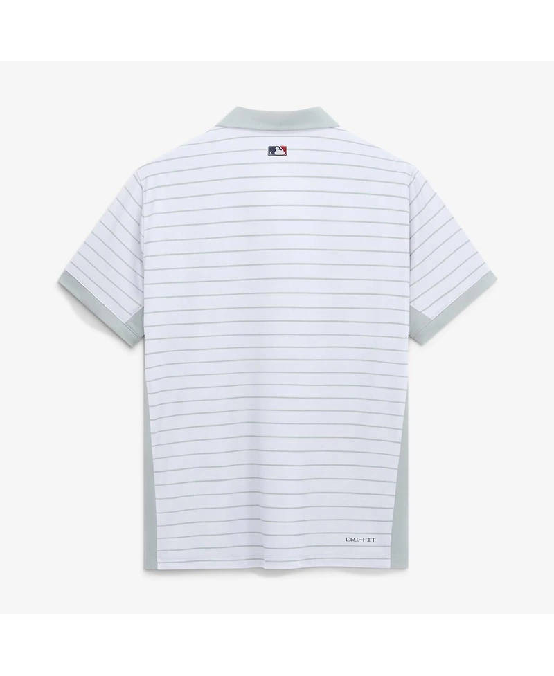 Nike Men's White Boston Red Sox Authentic Collection Striped Victory Dri-fit Polo Shirt