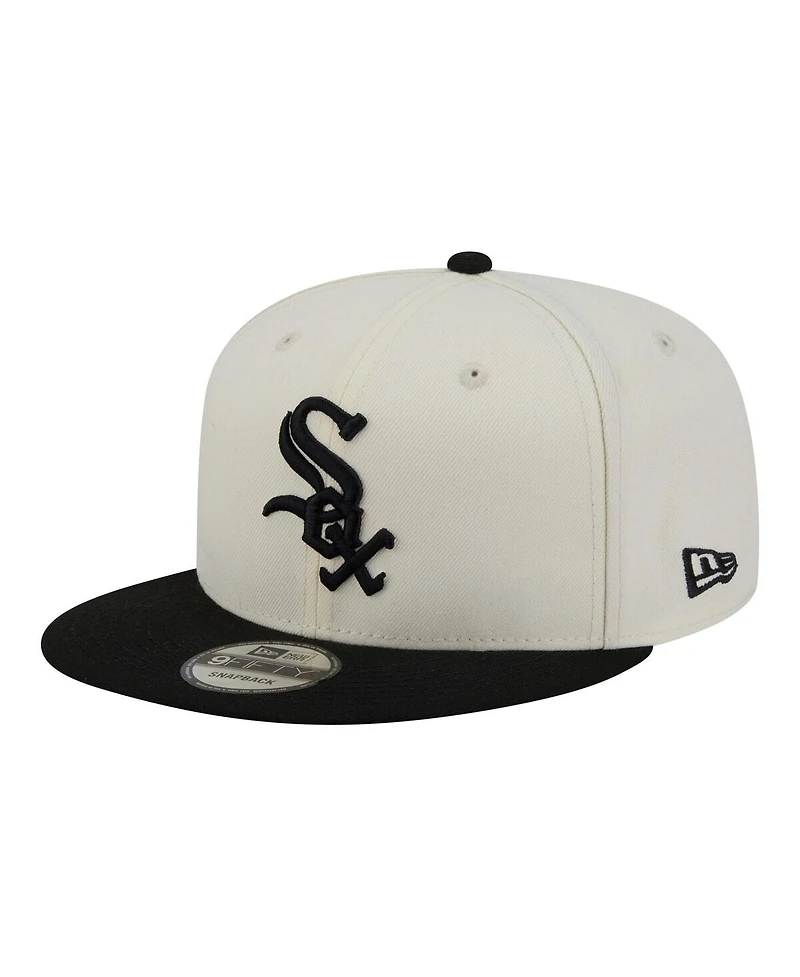 New Era Men's Cream/Black Chicago White Sox Localized 9FIFTY Snapback Hat