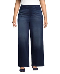 Lands' End Plus Starfish Denim High Rise Wide Leg Jeans