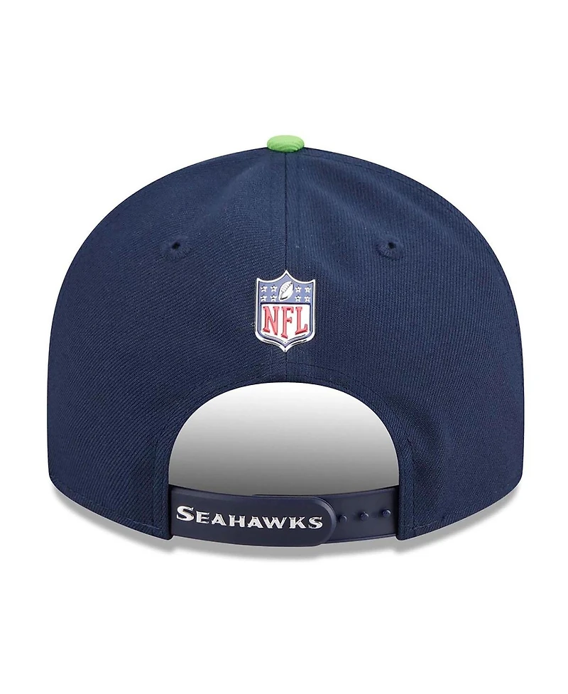 New Era Men's College Navy/Neon Green Seattle Seahawks 2026 Nfl Draft On Stage Pre-Curved 9FIFTY Snapback Hat