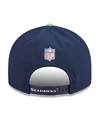 New Era Men's College Navy/Neon Green Seattle Seahawks 2026 Nfl Draft On Stage Pre-Curved 9FIFTY Snapback Hat