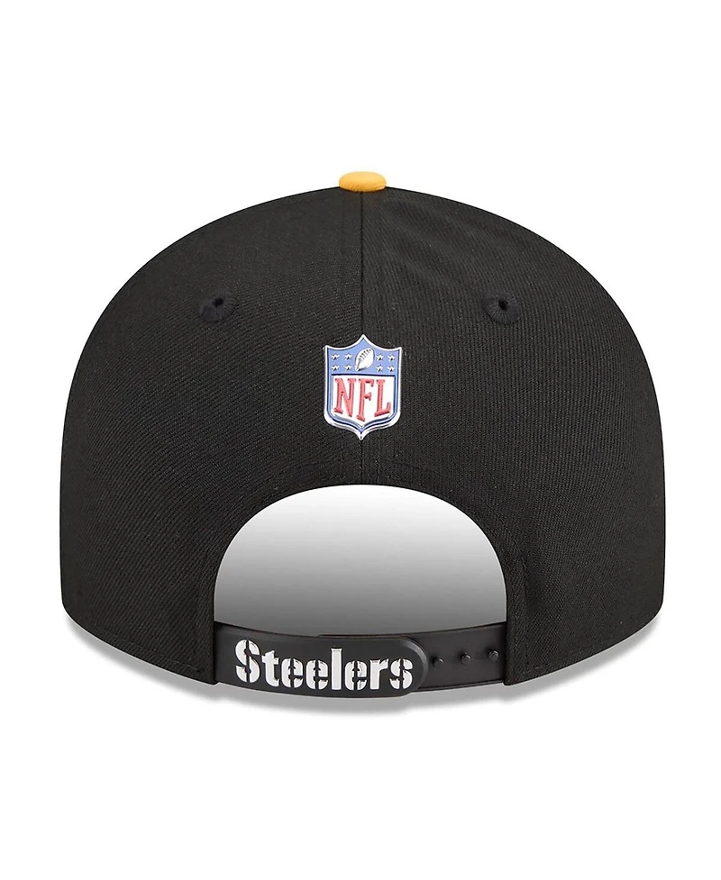 New Era Men's Black/Gold Pittsburgh Steelers 2026 Nfl Draft On Stage Pre-Curved 9FIFTY Snapback Hat