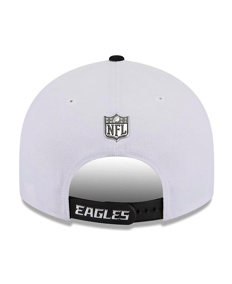 New Era Men's White/Black Philadelphia Eagles 2026 Nfl Draft Pre-Curved 9FIFTY Snapback Hat