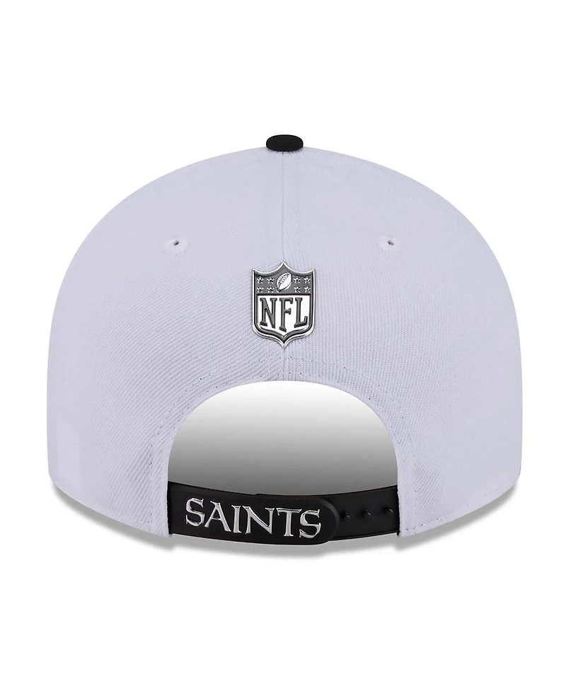New Era Men's White/Black New Orleans Saints 2026 Nfl Draft Pre-Curved 9FIFTY Snapback Hat
