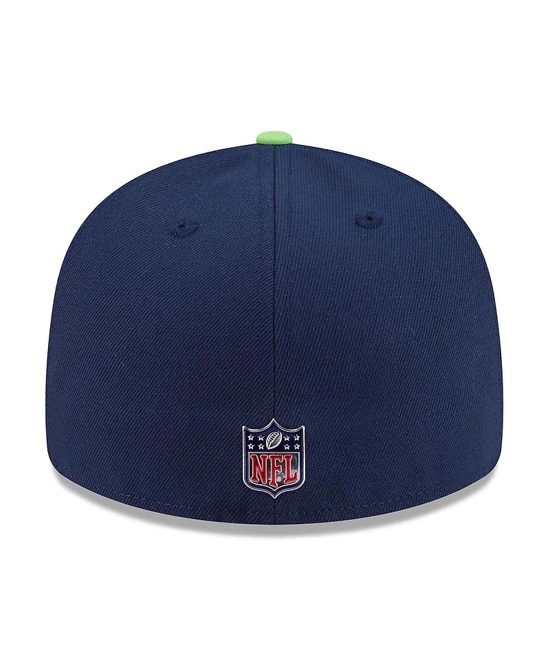 New Era Men's College Navy/Neon Green Seattle Seahawks 2026 Nfl Draft Pre-Curved 59FIFTY Fitted Hat