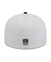 New Era Men's White/Black Las Vegas Raiders 2026 Nfl Draft Pre-Curved 59FIFTY Fitted Hat