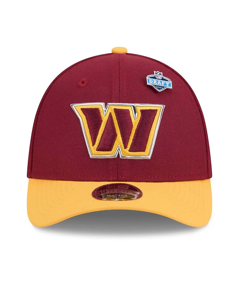 New Era Men's Burgundy/Gold Washington Commanders 2026 Nfl Draft 39THIRTY M-Crown Flex Hat