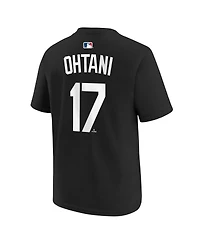 Nike Big Boys and Girls Shohei Ohtani Black Los Angeles Dodgers Name Number T-Shirt