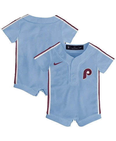 Nike Baby Boys and Girls Light Blue Philadelphia Phillies Alternate Replica Romper Jersey