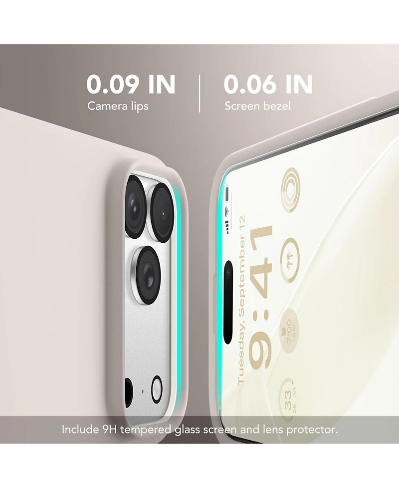 Gonez Magnetic for iPhone 17 Pro Case, Compatible with MagSafe, Liquid Silicone Anti-Scratch Shockproof Protective Phone Case 6.3 inch, Stone