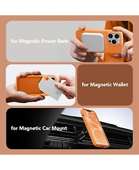 Gonez Magnetic for iPhone 13 Pro Max Case, Compatible with MagSafe Silicone Shockproof Anti-Scratch Protective Phone Case 6.7 inch, Orange