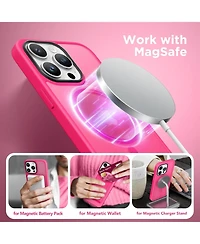 Gonez Magnetic for iPhone 15 Pro Max Case,Compatible with MagSafe,Slim Translucent Matte Back Shockproof Phone Protective Case