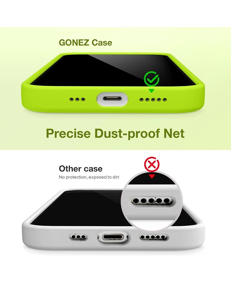 Gonez for iPhone 15 Case, Liquid Silicone Case with Anti-Scratch Soft Microfiber Lining Shockproof Protective Phone Cover