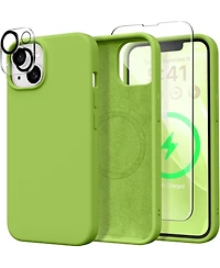 Gonez Magnetic for iPhone 15 Case Anti-Scratch Microfiber Lining Shockproof Protective Silicone Phone Cover