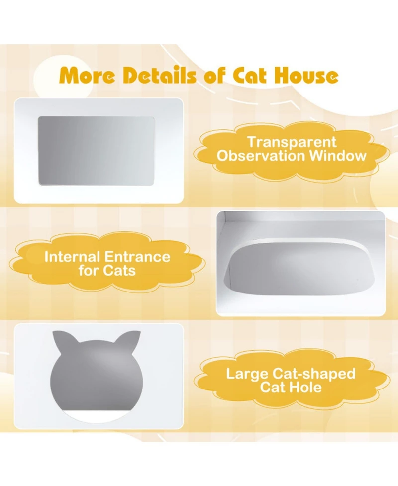 Gouun 3-Piece Kids Table and Chairs Set with Built-In Pet Viewing Window