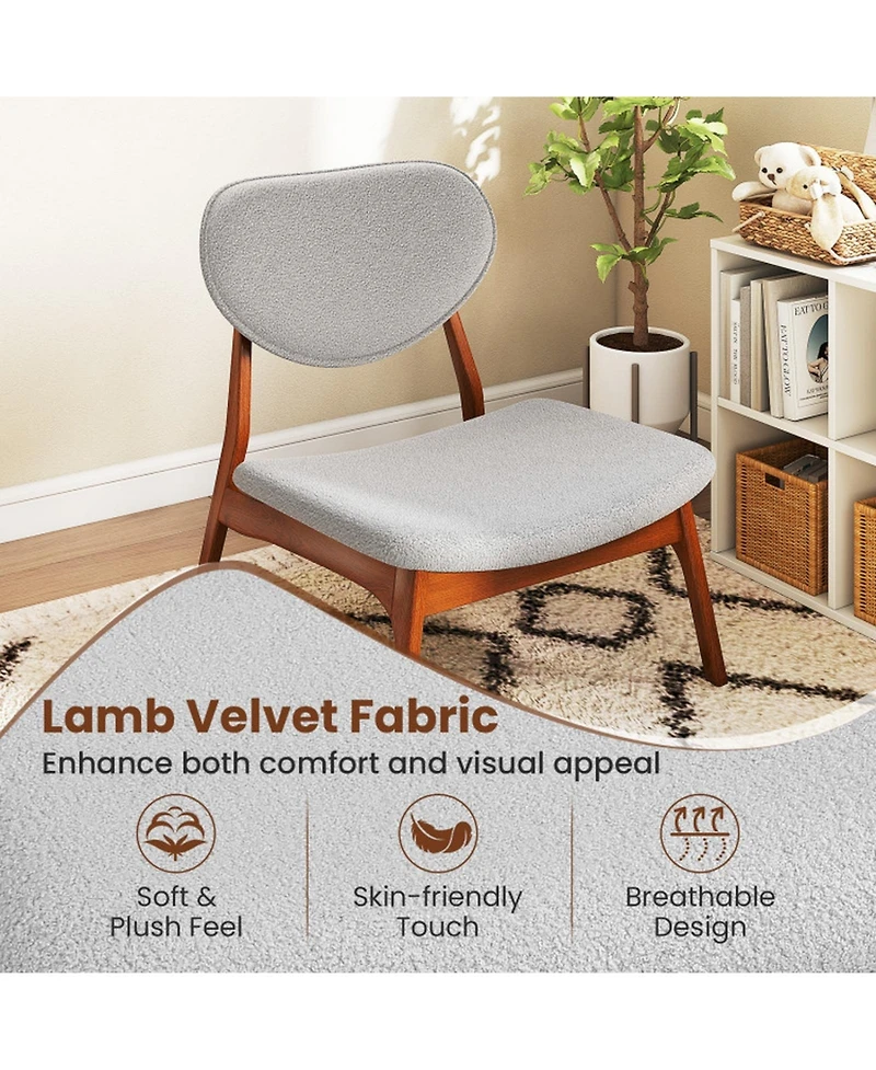 Gouun Velvet Accent Chairs Set of 2 with Round Side Table and Wood Frame