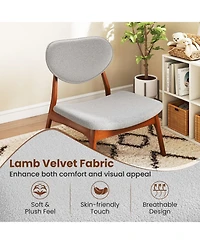 Gouun Velvet Accent Chairs Set of 2 with Round Side Table and Wood Frame