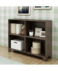 Max and Lily Bookshelf, 4 Shelves Bookcase, Solid Wood Bookshelves for Bedroom