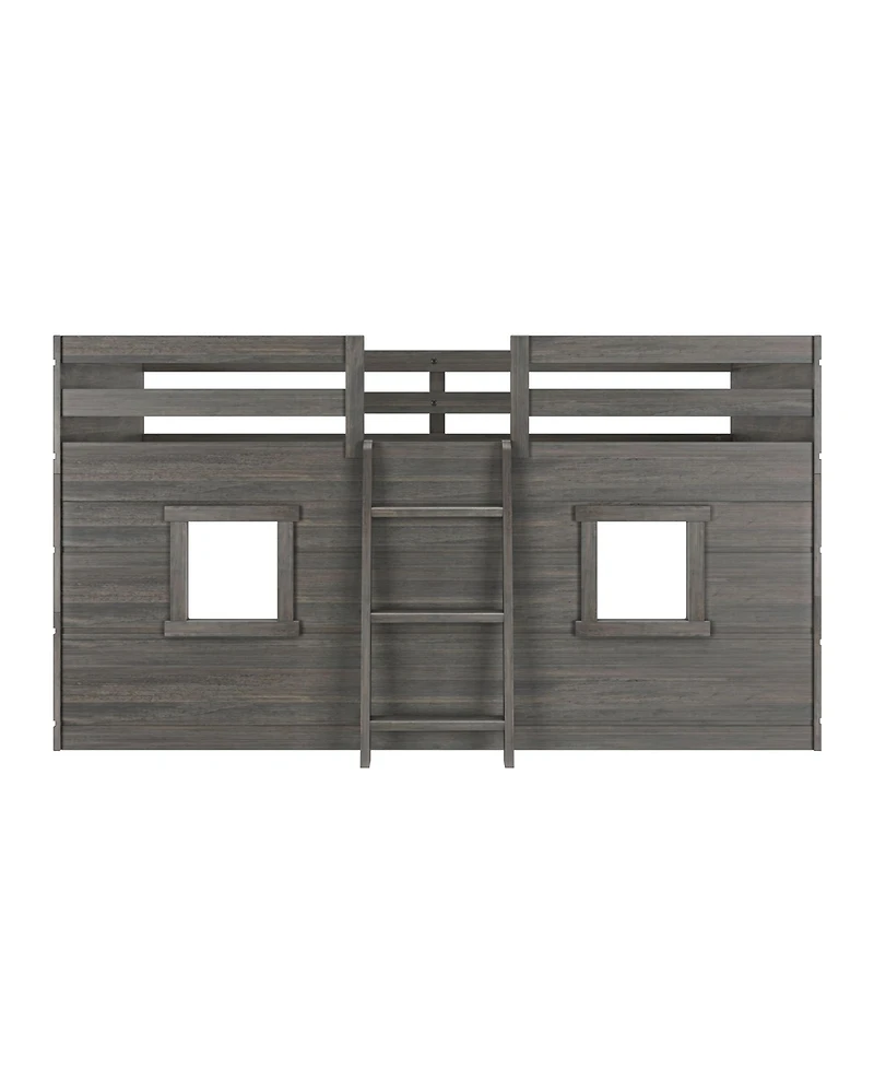 Max and Lily Farmhouse Twin Low Loft with 2 Windows
