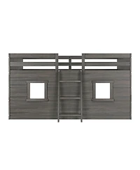 Max and Lily Farmhouse Twin Low Loft with 2 Windows