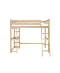 Max and Lily Scandinavian High Loft w/ Side Desk Shelves