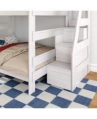 Max and Lily Modern Farmhouse Queen Over Bunk Bed With Staircase