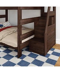 Max and Lily Modern Farmhouse Queen Over Bunk Bed With Staircase