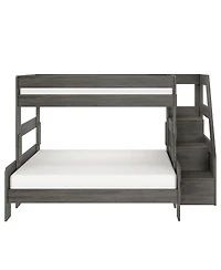 Max & Lily Modern Farmhouse Twin Over Full Bunk Bed With Staircase