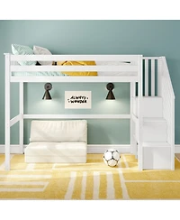 Max & Lily Classic Twin High Loft with Staircase