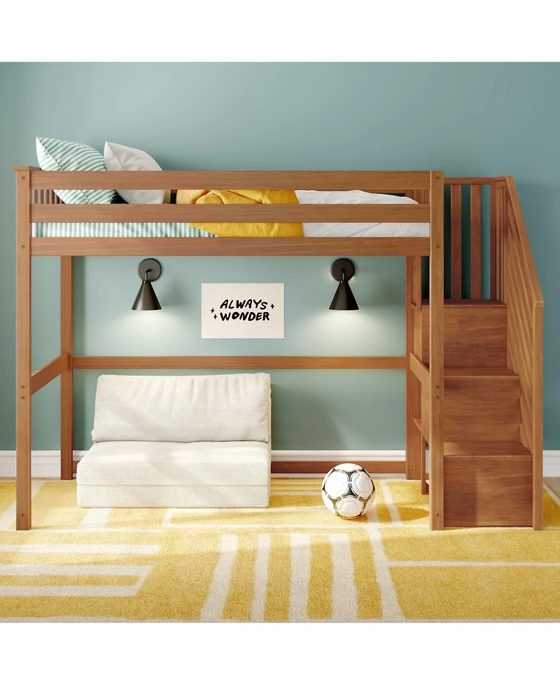 Max & Lily Classic Twin High Loft with Staircase