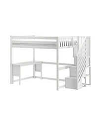 Max & Lily Classic Full High Loft, Desk, Staircase