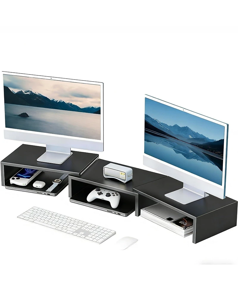 Gnuadz Desk Organizer Dual Monitor Stand Riser Shelf