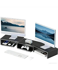 Gnuadz Desk Organizer Dual Monitor Stand Riser Shelf